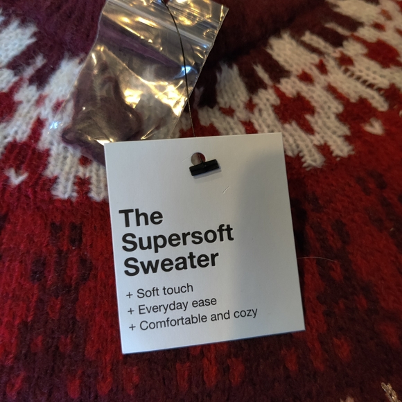 Sonoma Red and Pink Patterned Pullover Sweater - Picture 4 of 4